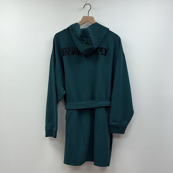 Savage x Fenty Showgirl Logo Fleece Robe Lounge Green Medium/Large - Picture 5 of 9